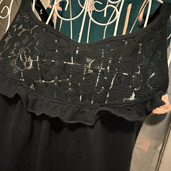 Y2K Gilly Hicks Blue Lace & Ruffle Tank Top - Picture 2 of 5